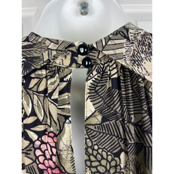 David Benjamin Green Tropical Floral Halter cotton Midi Dress Size 6 Small - Picture 7 of 9